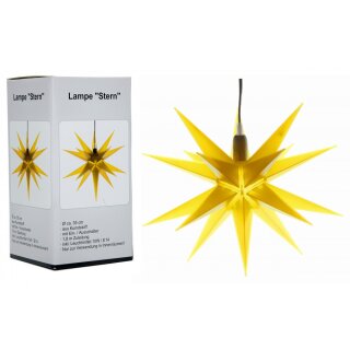 Lampe - Stern gelb, aus Kunststoff