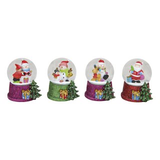 Snow globe - Christmas motif, 4 assorted