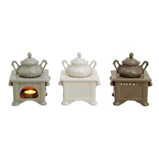 Ceramic fragrance lamp, 3 assorted