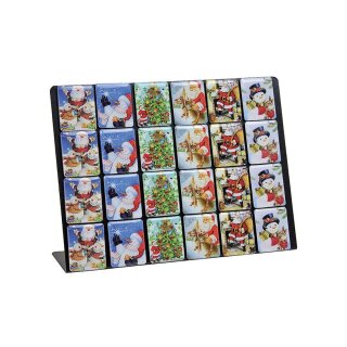 Magnet Christmas motif on stand, 6 assorted, W4 x H5 cm