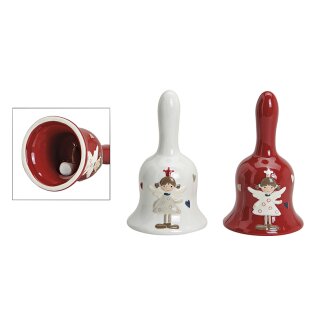 Bell - Angel, white / red, 2 assorted