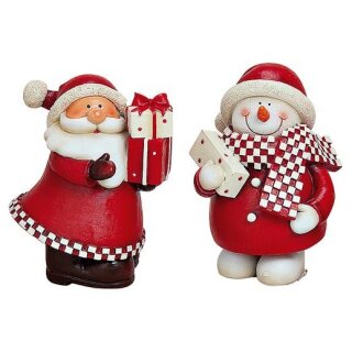 Christmas figures made of poly2 assorted, W6 x D6 x H10 cm