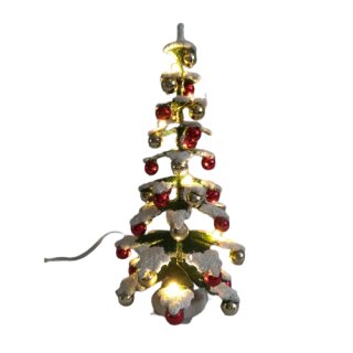 Kleine boom 14 cm - met licht en kerstballen