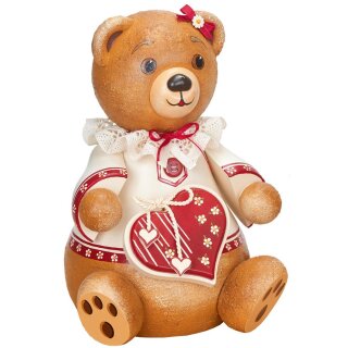 Original Hubrig folk art teddy with heart - Our Elli Erzgebirge