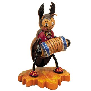 Original Hubrig folk art stag beetle with accordion Erzgebirge