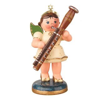 Original Hubrig folk art angel with bassoon Erzgebirge