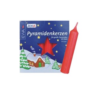 Pyramidové svíčky - červené, pro velké pyramidy, po 18 kusech