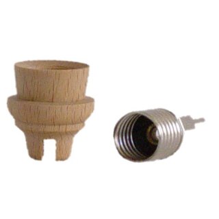 Drilled light spout with socket, Ø 14 mm - H27 mm - groove 4 mm