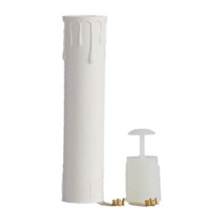 Plasteschaft Kerzenhülse für Holztülle 14 mm, E10 - weiß
