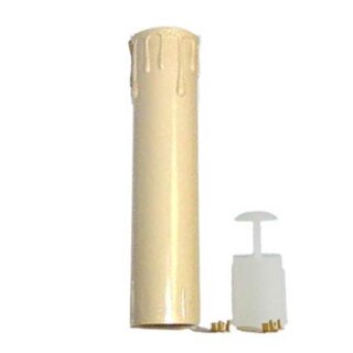 Plastic shaft candle sleeve for wooden grommet 14 mm, E10 - beige