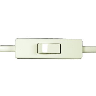 Anschlussleitung 2 x 0,75 mm mit Schalter, Eurostecker, Fassung E10 - L 3,0 m - weiß