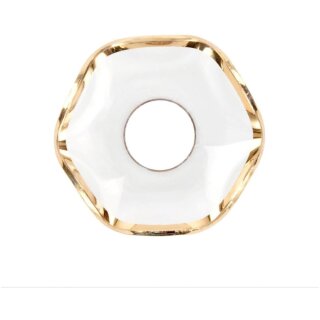 Light collar with gold rim, hexagonal, hole 20 mm - Ø 50 mm