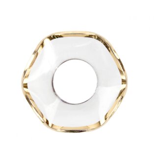 Light collar with gold rim hexagonal - hole 25 mm - Ø 70 mm