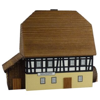 Mill, two-storey with extension (small) - H 69 mm - W 69 mm - D 46 mm