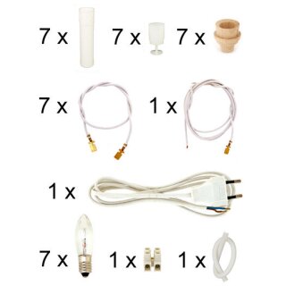 Accessoire-assemblagetas voor kaarsenbogen met 7 lampjes