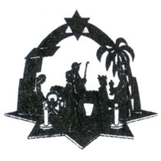 Šablona - 608 Adventní hvězda s figurkami z betléma