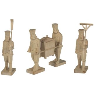 Carved miners - H 12 cm