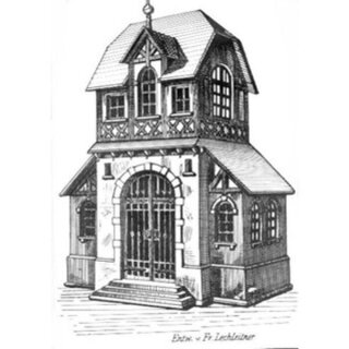 Template - Old German farmhouse as a birdcage