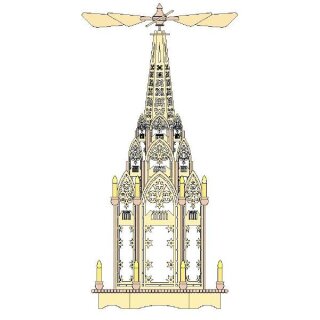 Template - Cathedral pyramid self-adhesive, electric - H 96 cm