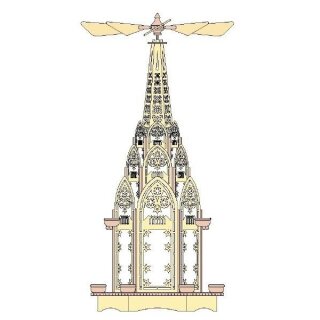 Sjabloon - Kathedraalpiramide zelfklevend - H 96 cm