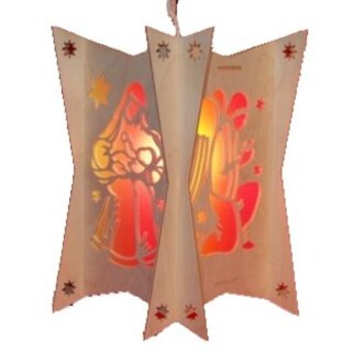 Template - Star lantern Mary with child, self-adhesive 25 x 19 x 19 cm