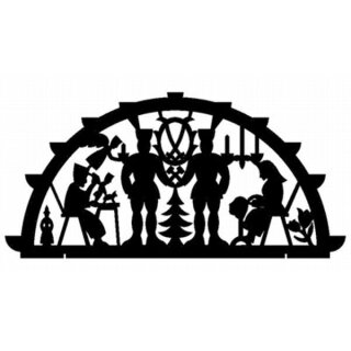 Sjabloon - Grote kaarsenboog mijnwerkers met wapenschild - 115 x 65 cm A1 papierrol