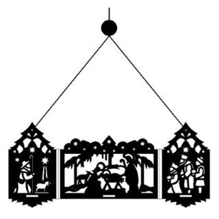 Šablona - osmiramenný adventní svícen Narození Krista, samolepicí 45 cm