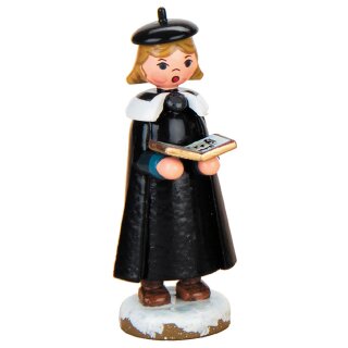 \Original Hubrig Volkskunst : La figurine de la petite chanteuse de Noël avec livre, tradition de lErzgebirge\