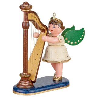 Originální lidové umění Hubrig anděl s harfou Krušnohoří