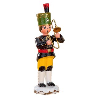 \Le produit authentique de lartisanat populaire Hubrig : le mineur de montagne avec trombone de lErzgebirge\