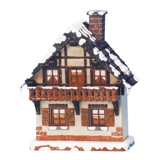 Origineel Hubrig volkskunst winterhuis - balkon Erzgebirge