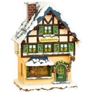 Original Hubrig folk art winter house - sugar bakery Erzgebirge