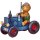 Origineel Hubrig volkskunst boomornament - Tractor met teddybeer Erzgebirge