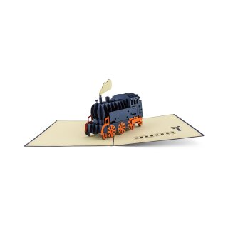Folding card - Steam locomotive Emma