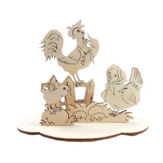 Theelichthouder - kippenfamilie, origineel Erzgebirge
