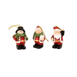Závěsné vánoční figurky, různé ve 3 barvách