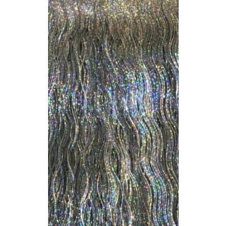 Tinsel laser silver curved, 500 threads