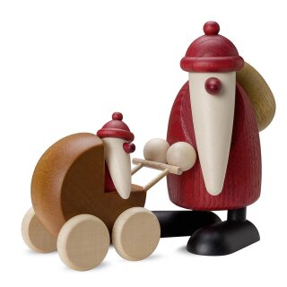 Santa Claus with baby carriage, small