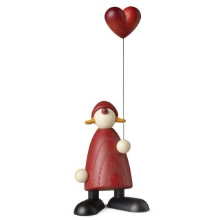 Santa Claus woman with heart balloon, small