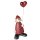 Santa Claus woman with heart balloon, small