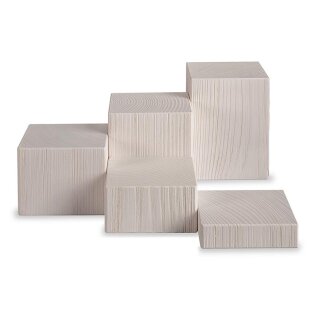 Miniature deco set, 5-piece, blocks sawed, white