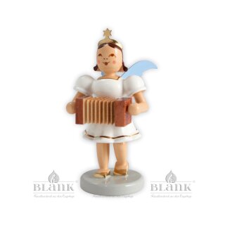 Short skirt angel with harmonica, colored