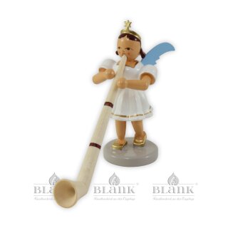 Short skirt angel with alphorn, colored