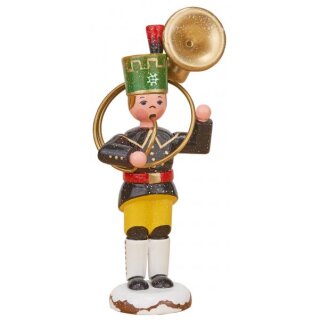 Originale minatore di arte popolare di Hubrig con sousaphone Erzgebirge
