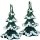 Original Hubrig folk art winter children - set of 2 trees, medium Erzgebirge