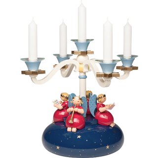 Table candlestick, four-armed, with 4 angels