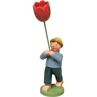Junge mit Tulpe