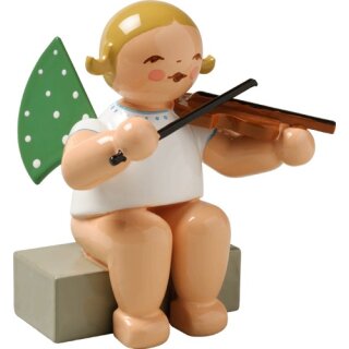 Angel with violin, sitting