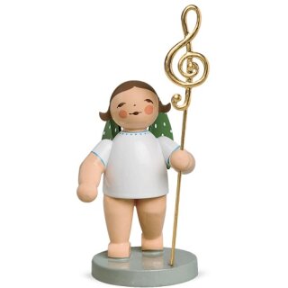 Musician, angel with clef - gold plated