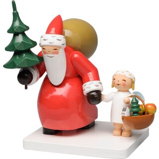 Babbo Natale con albero e angelo